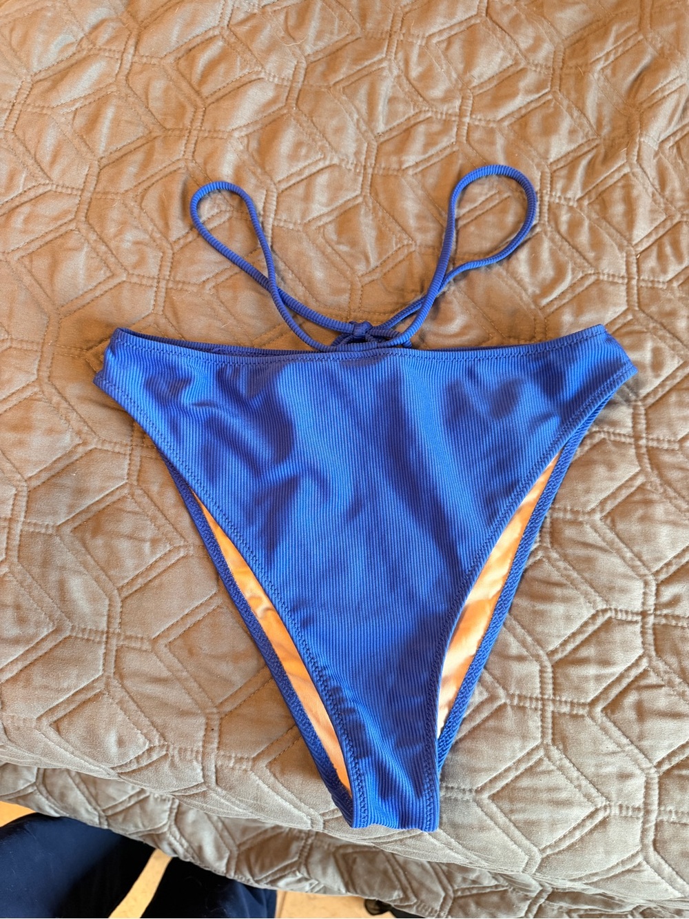 Shade & Shore Blue Bikini Bottom with nude Lining
